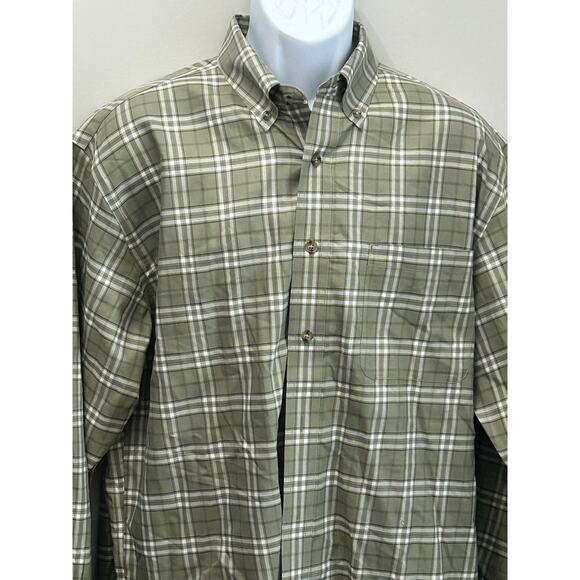Cabelas Green Plaid Button Down Shirt Large Tall Wrinkle Free Performance - Picture 3 of 5